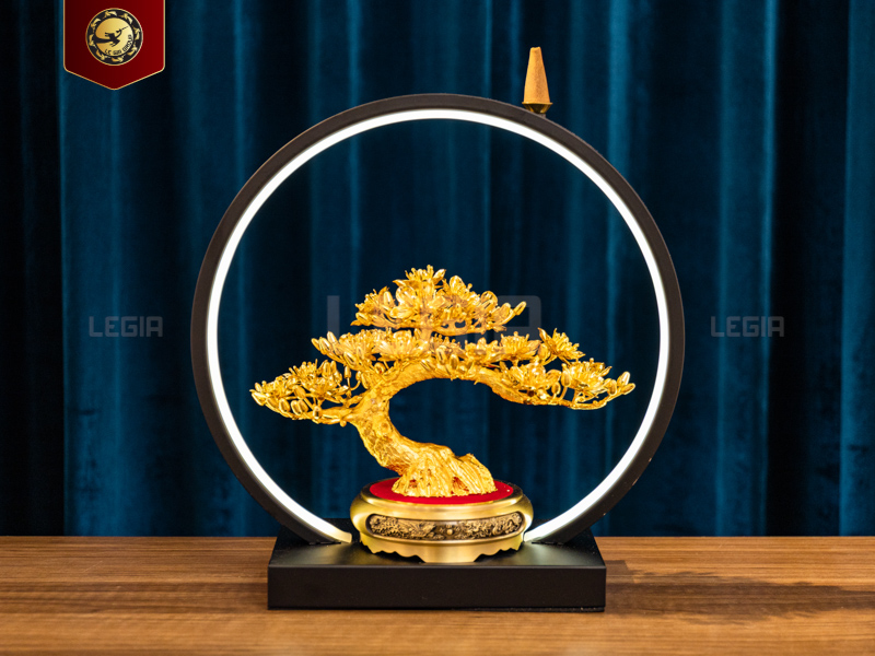 Mai khai lộc - mạ vàng 24k - 30x13x31cm thumbnail
