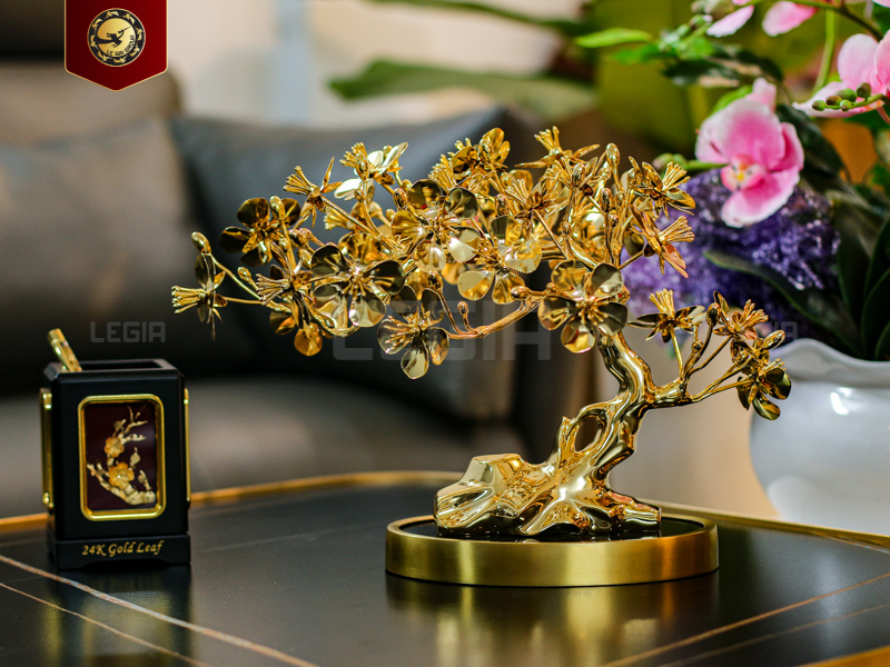 Chậu Mai Vàng Tài Lộc Mạ Vàng 24K - 30cmx34cm thumbnail