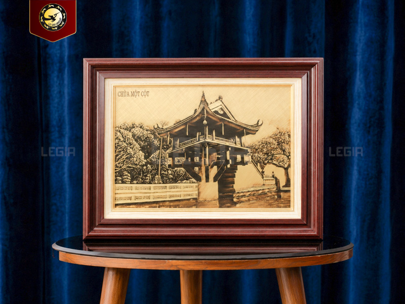 Tranh Chùa Một Cột Bằng Đồng Khung 40 x 50cm thumbnail