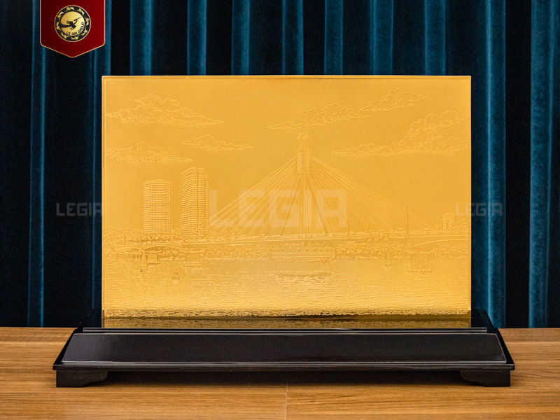 Tranh cầu Đà Nẵng thiết kế theo yêu cầu - Mạ Vàng - 52x34cm thumbnail