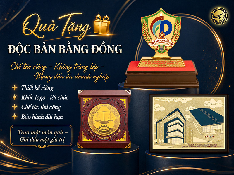 Quà tặng độc bản bằng đồng — chế tác riêng cho doanh nghiệp thumbnail