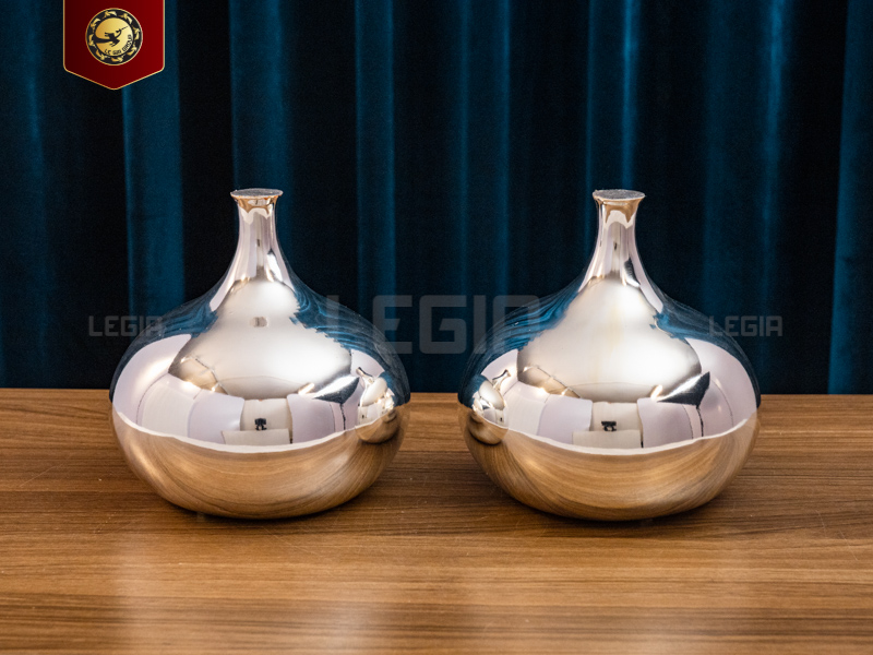 Đôi Bình Decor Theo Yêu Cầu - Mạ Bạc - Cao 16cm thumbnail