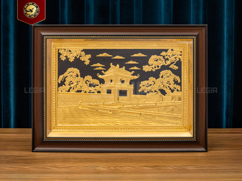 Tranh Khuê Văn Các - Đồng Dát Vàng nền đen - 54x39cm thumbnail